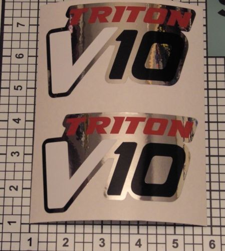 Triton V10 Stickers Decals Pair of Chrome Fender Truck Stickers Decals