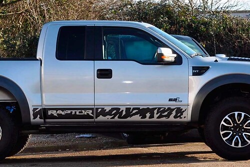 Ford F-150 Raptor 2008-2014 door panel graphics side stripe Sticker Decal