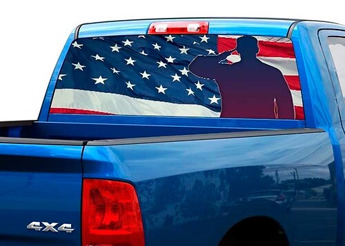 US Army US flag Rear Window Decal Sticker Pick-up Truck SUV 2
