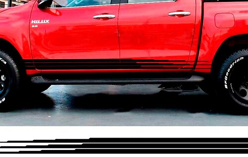 2 PC hilux side stripe graphic Vinyl sticker for TOYOTA HILUX decals