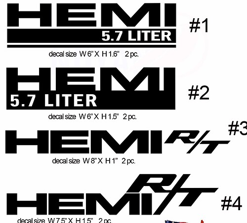 2x Hemi Rt, Challenger Mopar Decal Sticker Die Cut
