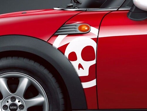 BMW Mini Cooper R55 R56 R57 A Panel Skull Sticker Decal Stiker Graphics