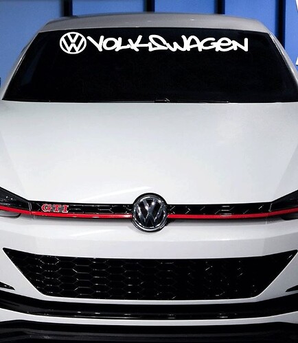 VW Volkswagen Windshield Lettering Decal Sticker jetta gti vw buggy beetle
