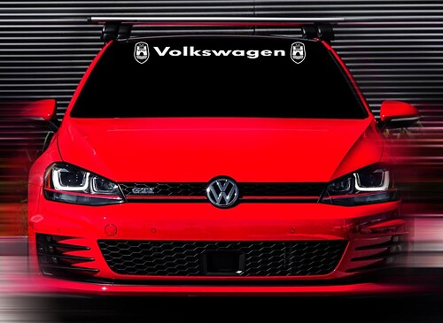 48 x4.5  New Volkswagen GTI Wolfsburg White Custom Windshield Decal Sticker