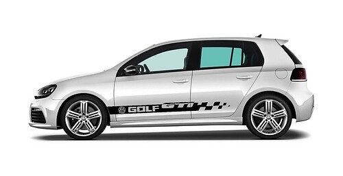 2X volkswagen GOLF GTI side skirt vinyl body decal sticker emblem logo