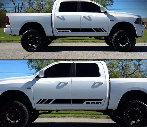 Side Stripe Decal Sticker Kit for Dodge Ram Door Fender Flare Handle 2009-2017
