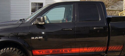 Strobe Rocker Stripe Stripes Stickers Decals Graphics fit ANY YEAR Dodge Ram Dakota SRT10