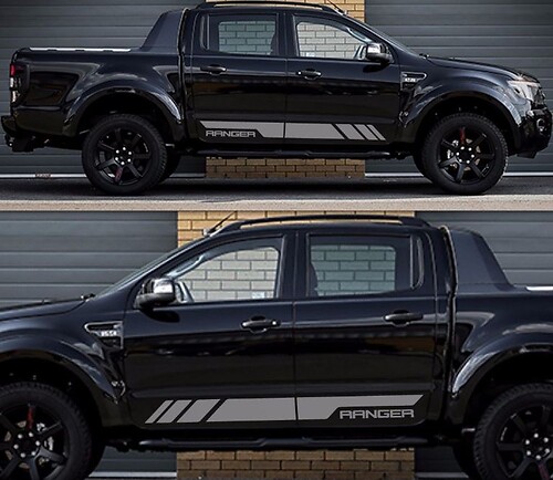 Decal Sticker Graphic Side Stripe kit For Ford Ranger T6 Wildtrak Grill Door XLT