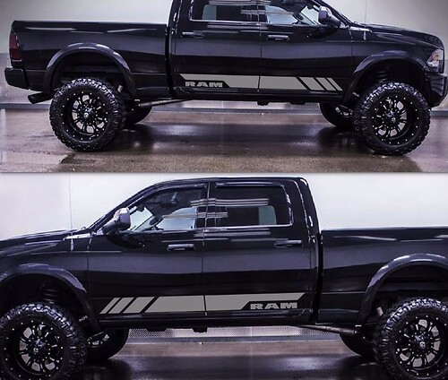 Side Stripe Sticker Decal Graphic Body Kit for Dodge Ram Hemi Grille Tail Light Cover