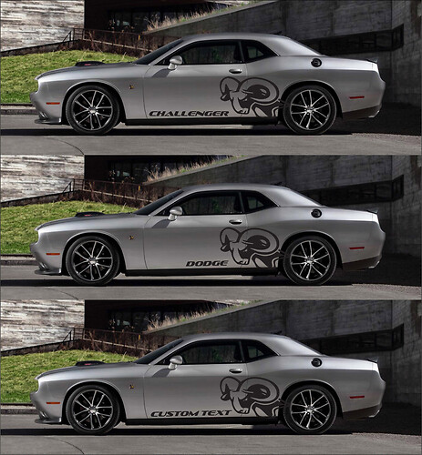 4pcs DODGE Side Sticker Decal Vinyl Fender Graphic Logo RAM Challenger Pickup