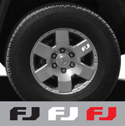 5 pcs FJ Vinyl Wheels Decals Sticker Graphic for Toyota FJ Cruiser
