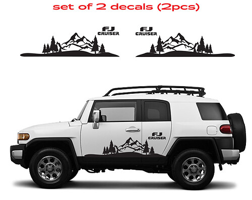 TOYOTA FJ CRUISER Mountain Sticker Decal Vinyl Side Door Graphics  10