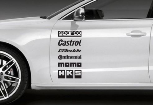 12pcs Racing Sponsors Logo Sport Graphic Emblem Sticker Decal for Any Car BMW Suba N