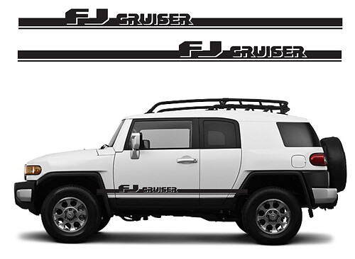 FJ CRUISER Toyota FJ Sticker Decal Vinyl Angled Side Door Racing Stripe Graphics 5
