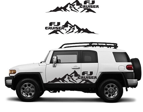 TOYOTA FJ CRUISER Mountain Sticker Decal Vinyl Side Door Graphics  15