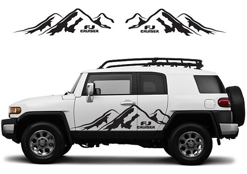 TOYOTA FJ CRUISER Mountain Sticker Decal Vinyl Side Door Graphics  16