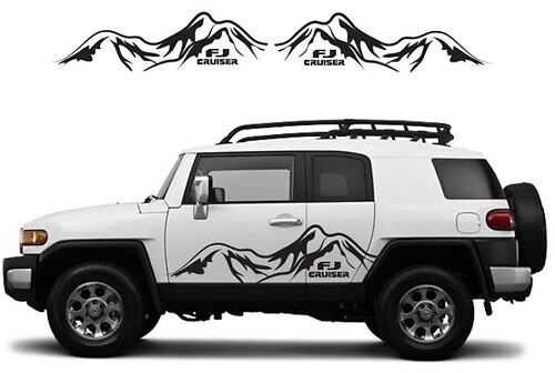 TOYOTA FJ CRUISER Mountain Sticker Decal Vinyl Side Door Graphics  17
