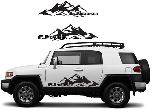 TOYOTA FJ CRUISER Mountain Sticker Decal Vinyl Side Door Graphics  13