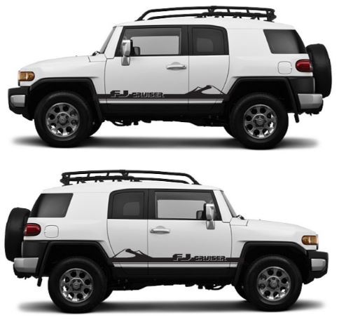 FJ CRUISER Toyota FJ Sticker Decal Vinyl Angled Side Door Racing Stripe Graphics 7
