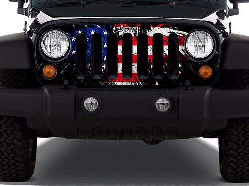 US flag bird Grill Wrap Vinyl Sticker Decal fits to Wrangler Rubicon TJ LJ JK Unlimited