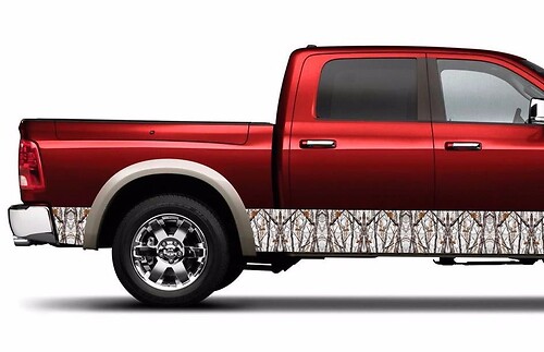 Camouflage Camo Wrap rocker panel winter realtree Vinyl Sticker Decal fits to RAM F150