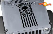 PUNISHER skull MOLON LABE US hood side vinyl decal sticker fits wrangler bmw etc 2