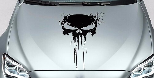PUNISHER skull BLOOD hood side vinyl decal sticker for car track wrangler fj etc