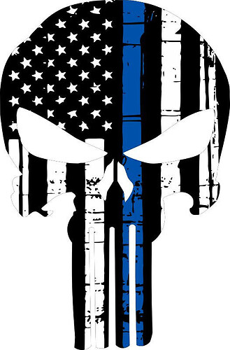 Punisher Skull American Flag Police Blue Line Sticker Decal -