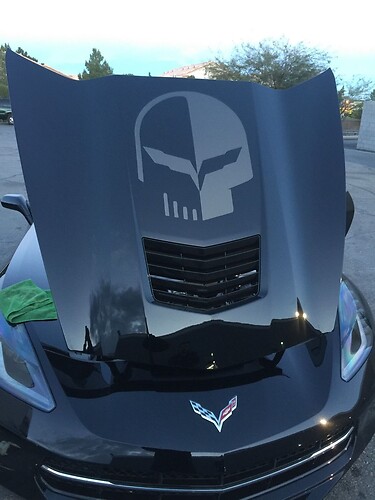 Chevy Jake Corvette Punisher Hood Vinyl Decal Sticker Overlay Graphic Black