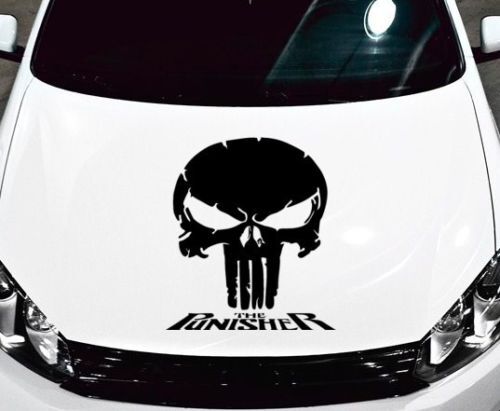Punisher Skull - Words Vinyl Sticker Decal Hood Side For Car Truck