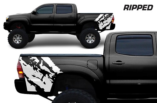 Toyota Tacoma 2005-2018 Custom Quarter Side Sticker Decal Truck Wrap - RIPPED