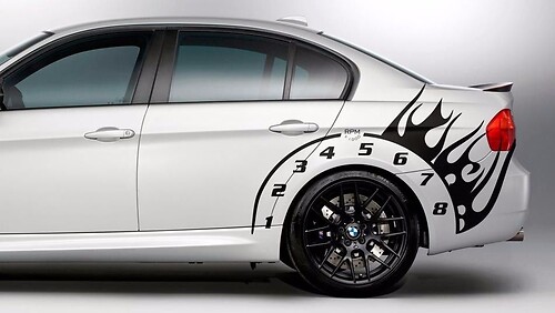 Tachometer tachymeter velocity flame counter rear wheel BMW Vinyl Decal Sticker