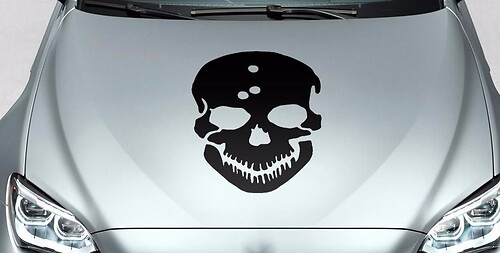 Skull bullet holes hood side vinyl decal sticker for car track wrangler fj etc