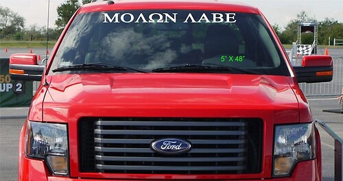 MOLON LABE SPARTAN COME - TAKE EM windshield banner Sticker Decal for full size trucks
