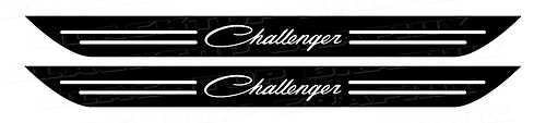 Dodge Challenger Classic Script Door Sill Stickers Decals Dodge 2006-2017 MOPAR HEMI