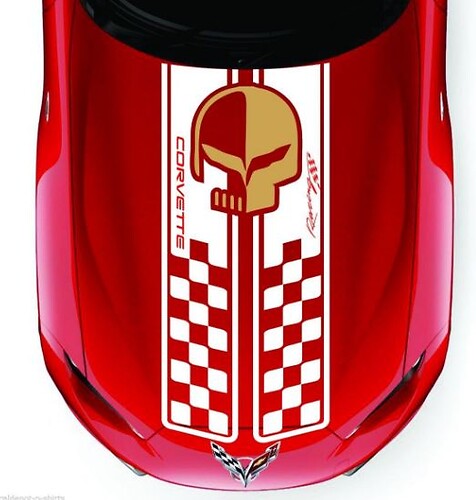 Corvette Racing Hood Sticker Decal Stripes C3 C4 C5 C6 C7 ZO6 ZR1 Stingray and many more