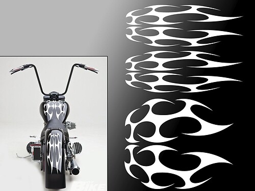 Universal Motorcycle Flame Set Gas Tank & Fenders Sticker Decal Harley (FFS01)