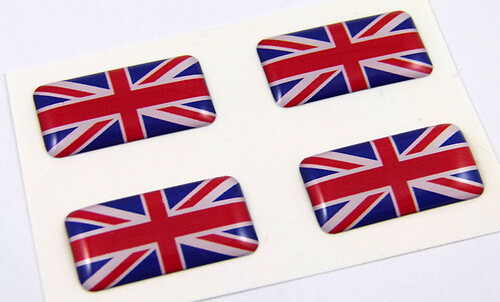 Great Britain mini domed decals set 4 emblems British Car bike boat  stickers