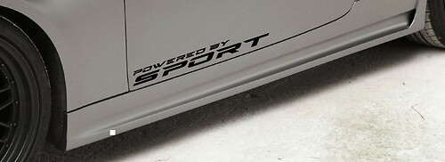 Powered by SPORT Vinyl Decal sport car racing sticker emblem logo BLACK Pair