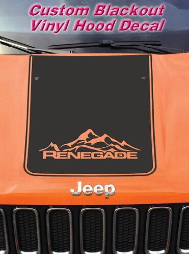 Jeep Renegade 2015 & 2016 Blackout Vinyl Hood Sticker Decal Ren_13