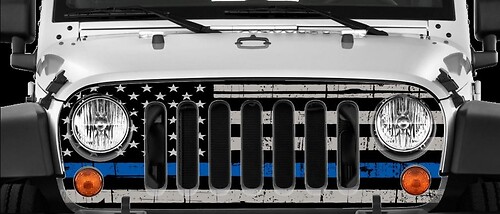 Thin Blue Line, Wrap, Vinyl, Skin Sticker Decal for Jeep Wrangler