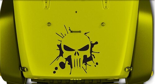 Jeep Wrangler Splash Punisher vinyl hood Sticker Decal JK JKU LJ TJ 23 X 23