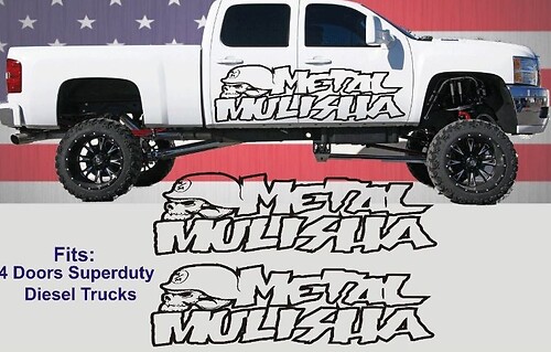 2 Metal Mulisha Vinyl Stickers Decals Gmc Chevy Ford F250 F350 Superduty Diesel Trucks