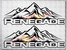 2 JEEP RENEGADE 2015 2016 REAR QUARTER VINYL Stickers Decals MOUNTAINS 8  X 20 EACH 2