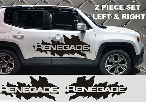 Jeep Renegade Sides Vinyl Stickers Decals 2015 2016 Graphics 2 Piece Set Left Right
