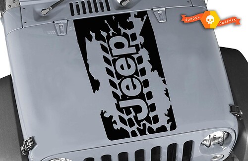 Jeep Wrangler Blackout Tire tread mud splatter vinyl hood Sticker Decal JK JKU LJ TJ