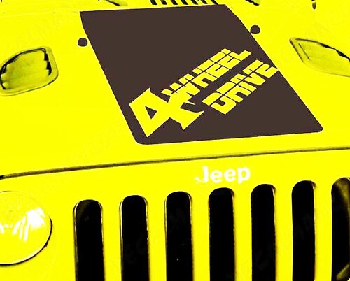 Jeep Wrangler Blackout 4 WHEEL DRIVE Vinyl Hood Sticker Decal JK JKU TJ LJ