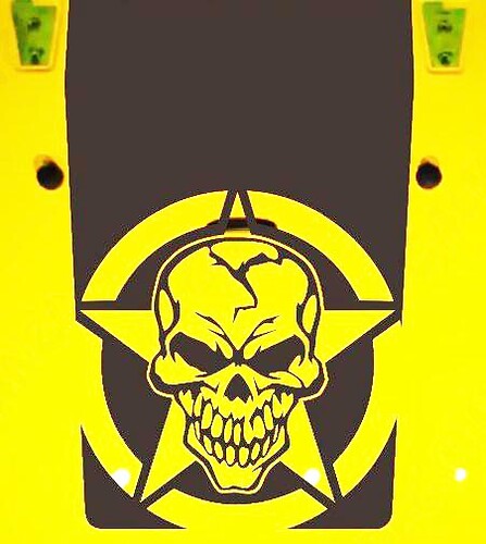 Jeep Wrangler Blackout military skull star 5 vinyl hood Sticker Decal JK JKU LJ TJ