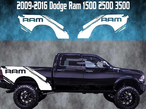 2009-2016 Dodge Ram Splash Vinyl Sticker Decal Graphic Truck Bed Stripes 1500 2500 3500