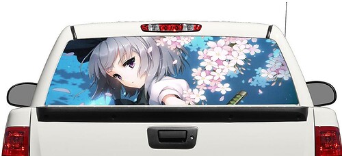 Anime Girl Cartoon Rear Window Decal Sticker Pick-up Truck SUV Car 2
